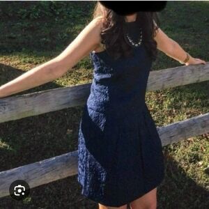 Women's Navy/Black  Textured Sleeveless Dress By Club Monaco Size 8